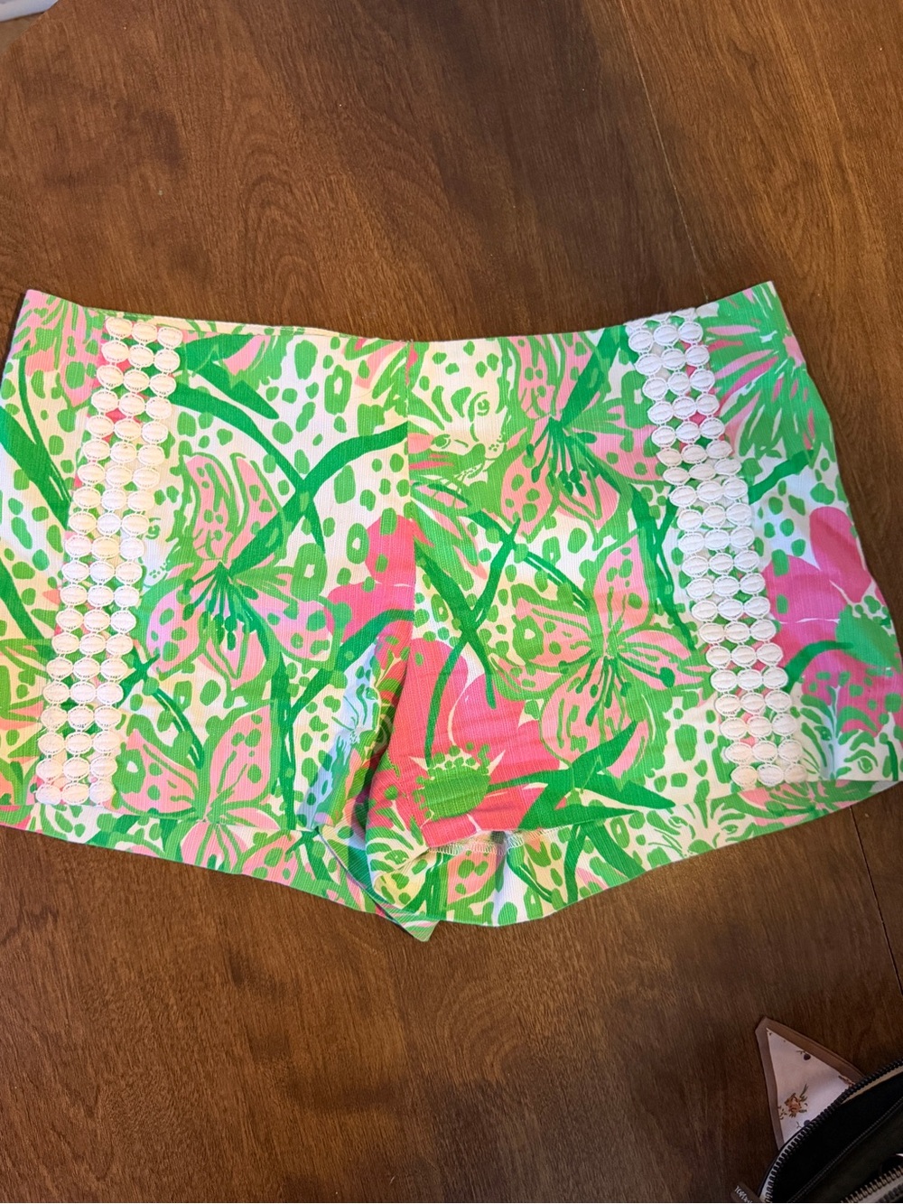 Lilly Pulitzer Pink & Green Floral High-Rise Shorts